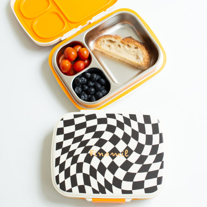 Stainless Steel Lunch Box Checkmate Black